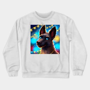 Cute Belgian Shepherd Drawing Crewneck Sweatshirt